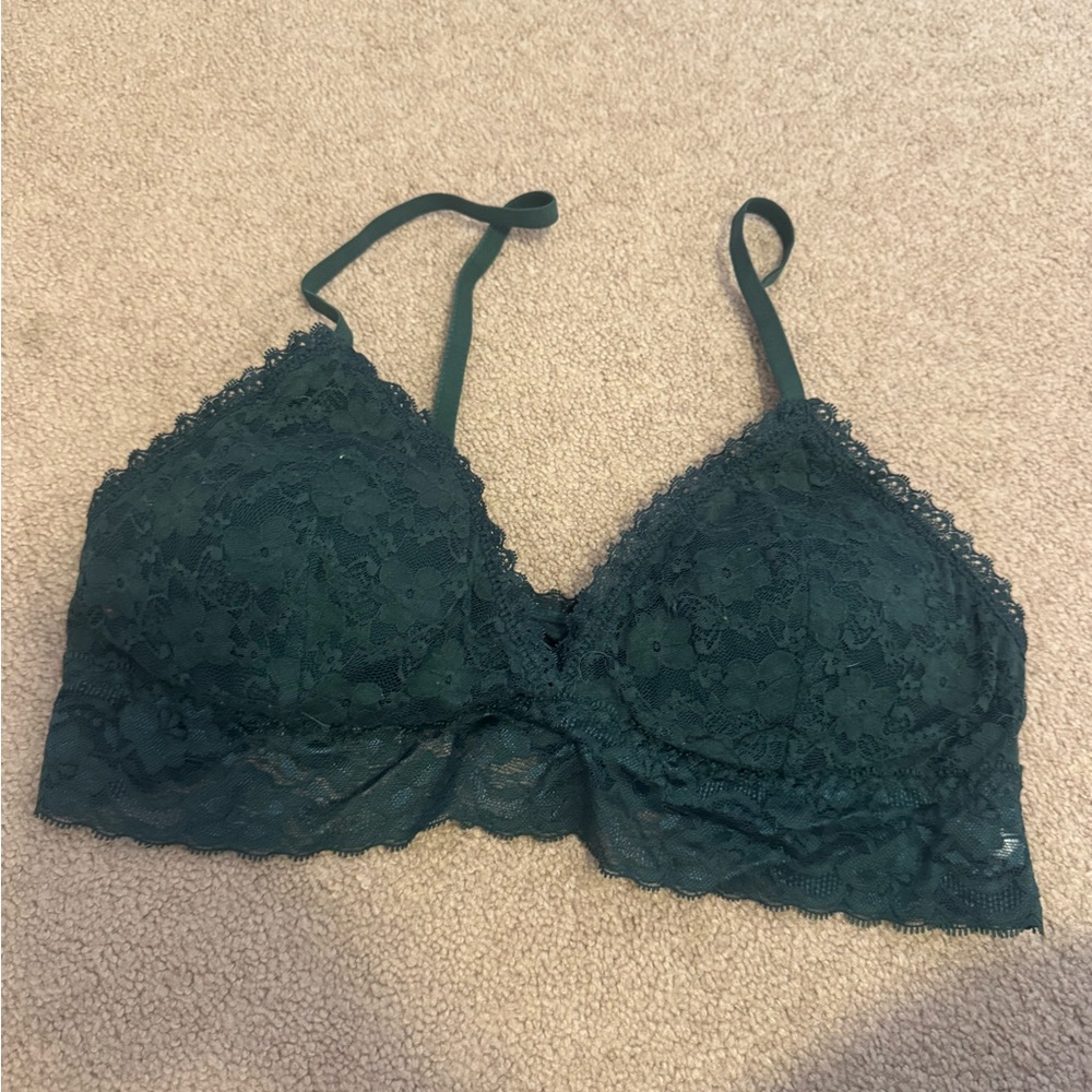 Lace Bralette in Dark Green
